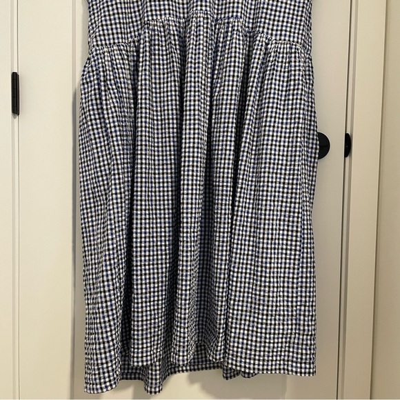 ET TIGRE Jayme Sleeveless Dress in gingham blue white and black - Picture 9 of 14